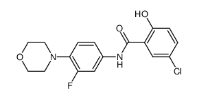 5-chloro-N-(3-fluoro-4-morpholinophenyl)-2-hydroxybenzamide结构式