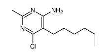 6-chloro-5-hexyl-2-methyl-pyrimidin-4-amine结构式