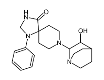 8-(3-hydroxy-1-azabicyclo[2.2.2]octan-2-yl)-1-phenyl-1,3,8-triazaspiro[4.5]decan-4-one Structure