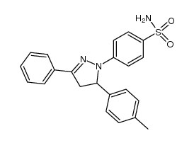 4-[3-(4-methylphenyl)-5-phenyl-3,4-dihydropyrazol-2-yl]benzene sulfonamide Structure