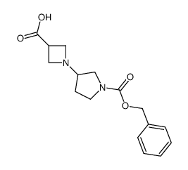 3-(3-羧基-氮杂啶-1-基)-吡咯烷-1-羧酸苄酯结构式