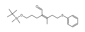 2-(3-((tert-butyldimethylsilyl)oxy)propyl)-3-methyl-5-(phenylthio)pent-2-enal Structure