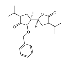 (3S,5S)-1-(benzyloxy)-3-isopropyl-5-((2S,4S)-4-isopropyl-5-oxotetrahydrofuran-2-yl)pyrrolidin-2-one Structure