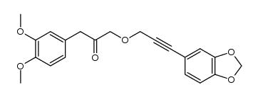 1-(3-(benzo[d][1,3]dioxol-5-yl)prop-2-ynyloxy)-3-(3,4-dimethoxyphenyl)propan-2-one结构式