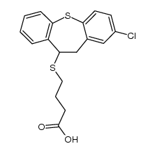 4-(2-chloro-10,11-dihydrodibenzo[b,f]thiepin-10-ylthio)butyric acid结构式