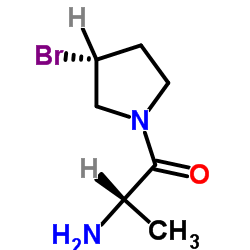 (2S)-2-Amino-1-[(3R)-3-bromo-1-pyrrolidinyl]-1-propanone Structure