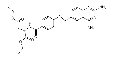 N-{4-[(2,4-diamino-5-methyl-quinazolin-6-ylmethyl)-amino]-benzoyl}-aspartic acid diethyl ester结构式