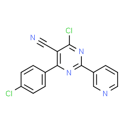 4-Chloro-6-(4-chlorophenyl)-2-(3-pyridinyl)-5-pyrimidinecarbonitrile picture