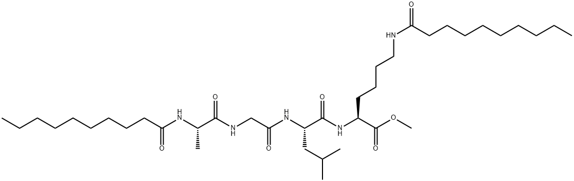 N6-Decanoyl-N2-(N-decanoyl-L-Ala-Gly-L-Leu-)L-Lys-OMe结构式