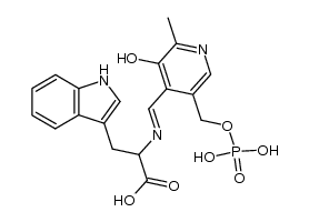 2-(((3-hydroxy-2-methyl-5-((phosphonooxy)methyl)pyridin-4-yl)methylene)amino)-3-(1H-indol-3-yl)propanoic acid Structure
