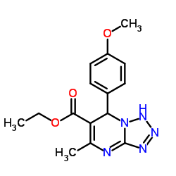 TETRAZOLO[1,5-A]PYRIMIDINE-6-CARBOXYLIC ACID, 1,7-DIHYDRO-7-(4-METHOXYPHENYL)-5-METHYL-, ETHYL ESTER结构式