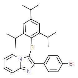 2-(4-bromophenyl)-3-((2,4,6-triisopropylphenyl)thio)imidazo[1,2-a]pyridine Structure