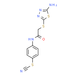 4-({[(5-Amino-1,3,4-thiadiazol-2-yl)sulfanyl]acetyl}amino)phenyl thiocyanate Structure