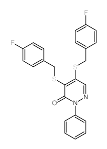 4,5-bis[(4-fluorophenyl)methylsulfanyl]-2-phenyl-pyridazin-3-one结构式