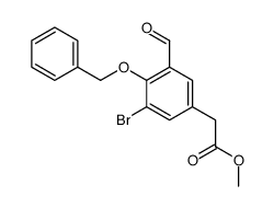 methyl 2-(3-bromo-5-formyl-4-phenylmethoxyphenyl)acetate structure