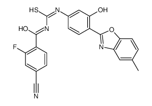 Benzamide, 4-cyano-2-fluoro-N-[[[3-hydroxy-4-(5-methyl-2-benzoxazolyl)phenyl]amino]thioxomethyl]- (9CI)结构式