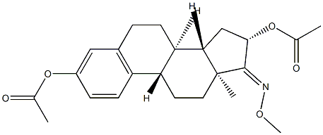 3,16β-Bis(acetyloxy)-1,3,5(10)-estratrien-17-one O-methyl oxime structure