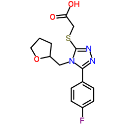 [[5-(4-FLUOROPHENYL)-4-(TETRAHYDROFURAN-2-YLMETHYL)-4H-1,2,4-TRIAZOL-3-YL]THIO]ACETIC ACID structure