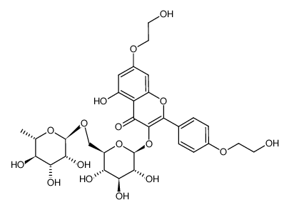 7,4'-dihydroxyethylkaempferol-3-rutinoside结构式