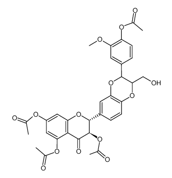 3,5,7,20-tetra-O-acetylsilybin Structure