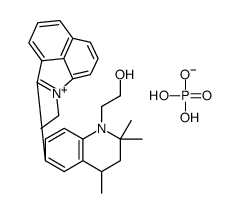 1-ethyl-2-[1,2,3,4-tetrahydro-1-(2-hydroxyethyl)-2,2,4-trimethyl-6-quinolyl]benz[cd]indolium dihydrogen phosphate结构式