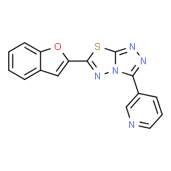 6-(1-benzofuran-2-yl)-3-(3-pyridinyl)[1,2,4]triazolo[3,4-b][1,3,4]thiadiazole结构式