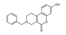 1,2,3,4-Tetrahydro-8-hydroxy-3-(phenylmethyl)-5H-(1)benzopyrano(3,4-c)pyridin-5-one Structure