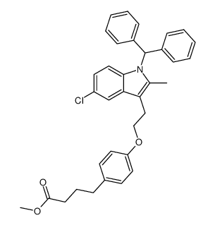 methyl 4-[4-[2-[5-chloro-1-(diphenylmethyl)-2-methyl-1H-indol-3-yl]ethoxy]phenyl]butanoate结构式