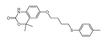 6-[4-(4-methyl-phenylmercapto)-butoxy]-4,4-dimethyl-4H-3,1-benzoxazin-2-one Structure