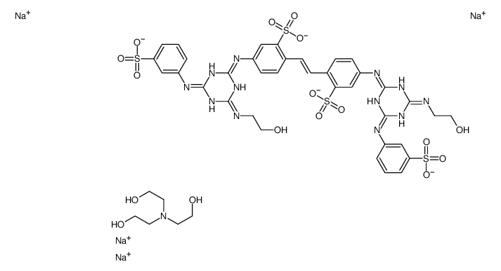 4,4'-bis[[4-[(2-hydroxyethyl)amino]-6-(m-sulphoanilino)-1,3,5-triazin-2-yl]amino]stilbene-2,2'-disulphonic acid, sodium salt, compound with 2,2',2''-nitrilotriethanol Structure