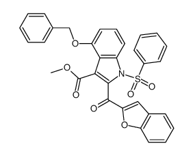 1-Benzenesulfonyl-2-(benzofuran-2-carbonyl)-4-benzyloxy-1H-indole-3-carboxylic acid methyl ester Structure