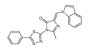 (5Z)-5-(indol-1-ylmethylidene)-2-methyl-3-(5-phenyl-1,3,4-thiadiazol-2-yl)imidazol-4-one Structure