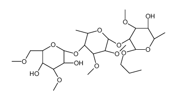 propyl O-(3,6-di-O-methyl-beta-glucopyranosyl)-(1-4)-O-(2,3-di-O-methyl-alpha-rhamnopyranosyl)-(1-2)-3-O-methyl-alpha-rhamnopyranoside structure