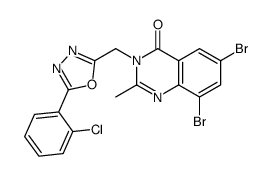 6,8-dibromo-3-[[5-(2-chlorophenyl)-1,3,4-oxadiazol-2-yl]methyl]-2-methylquinazolin-4-one Structure