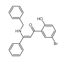 (Z)-3-(benzylamino)-1-(5-bromo-2-hydroxyphenyl)-3-phenylprop-2-en-1-one Structure