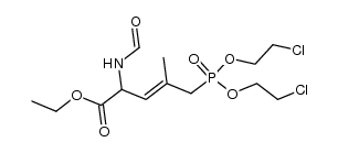 E-2-formylamino-4-methyl-5-di(2-chloroethyl)phosphono-3-pentenoic acid ethyl ester Structure