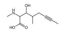 3-hydroxy-4-methyl-2-(methylamino)oct-6-ynoic acid Structure