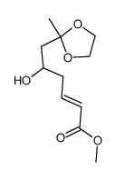 methyl (E)-5-hydroxy-6-(2-methyl-1,3-dioxolan-2-yl)hex-2-enoate结构式