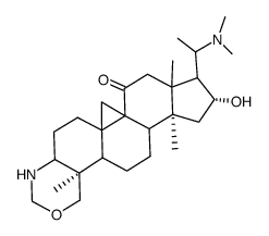 (3α,4β,20S)-20-(Dimethylamino)-11-oxo-2',3,3',4-tetrahydro-4,14-dimethyl-9β,19-cyclo-6'H-5α-pregn-3-eno[3,4-d][1,3]oxazin-16α-ol structure