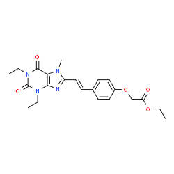 Acetic acid, (4-(2-(1,3-diethyl-2,3,6,7-tetrahydro-7-methyl-2,6-dioxo- 1H-purin-8-yl)ethenyl)phenoxy)-, ethyl ester, (E)-结构式