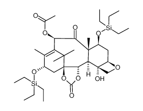 1,2-O,O-Carbonyl-7,13-O,O-bis(triethylsilyl)-4-deacetyl-2-debenzoylbaccatin III结构式