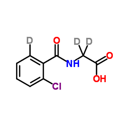 N-{[2-Chloro(6-2H)phenyl]carbonyl}(2,2-2H2)glycine Structure