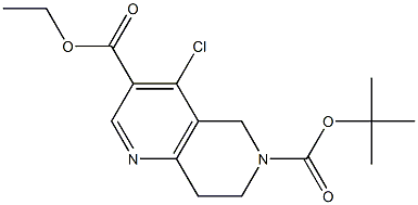 6-(tert-butyl) 3-ethyl 4-chloro-7,8-dihydro-1,6-naphthyridine-3,6(5H)-dicarboxylate Structure