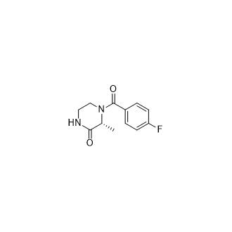 (3R)-4-(4-Fluorobenzoyl)-3-methyl-2-piperazinone structure