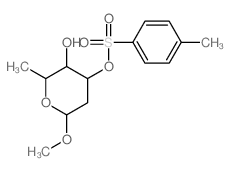 a-L-arabino-Hexopyranoside, methyl2,6-dideoxy-, 3-(4-methylbenzenesulfonate) Structure