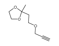 2-methyl-2-(2'-propynyloxyethyl)-1,3-dioxolane结构式