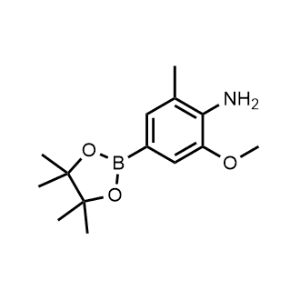 2-Methoxy-6-methyl-4-(4,4,5,5-tetramethyl-1,3,2-dioxaborolan-2-yl)aniline Structure
