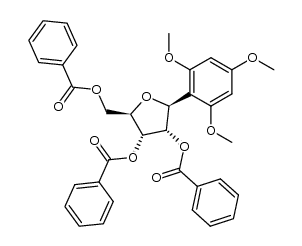 1-(2,3,5-tri-O-benzoyl-β-D-ribofuranosyl)-2,4,6-trimethoxybenzene结构式