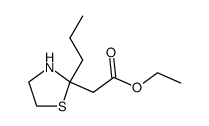 ethyl 2-(2-propylthiazolidin-2-yl)acetate Structure