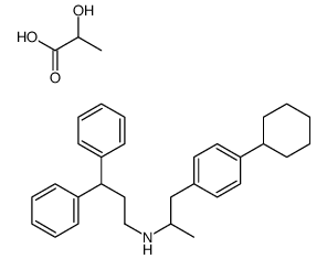 N-[1-(4-cyclohexylphenyl)propan-2-yl]-3,3-diphenylpropan-1-amine,2-hydroxypropanoic acid结构式